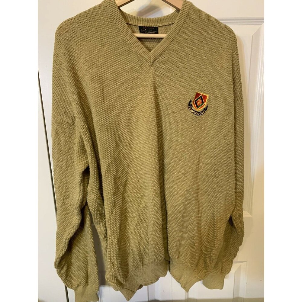 Peter Scott Men’s Sz XL Gold Pure Cotton Sweater‎ Made In Scotland